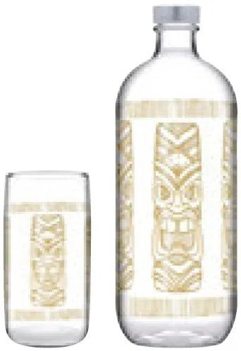 TIKI PARTY SET/5 BOTTLE 1100CC 4XGLASS 365CC P/128 GB1.OB4. - ESPIEL - SP96983