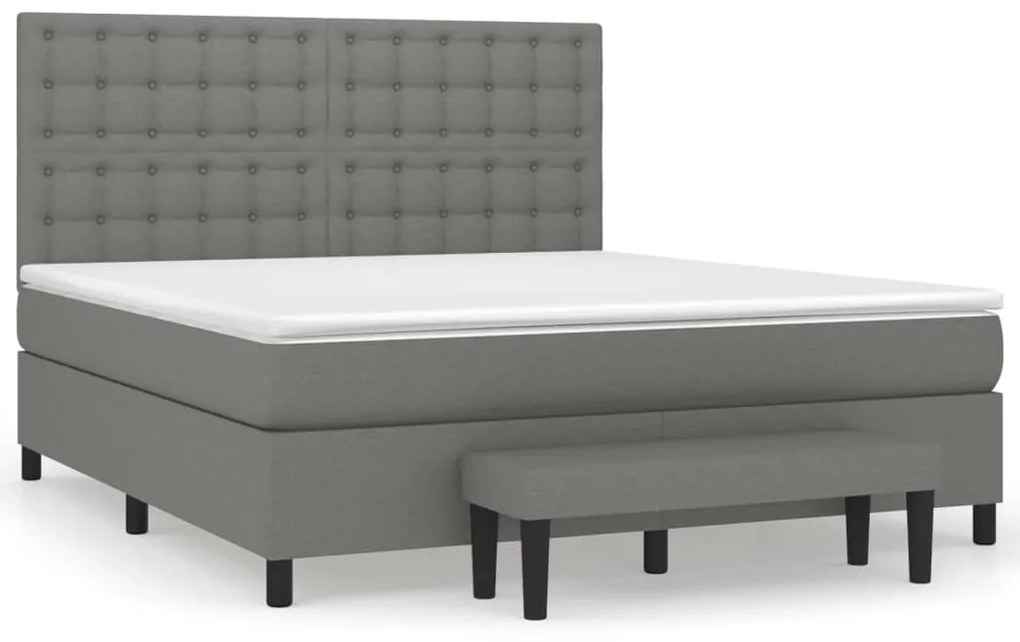 ΚΡΕΒΑΤΙ BOXSPRING ΜΕ ΣΤΡΩΜΑ ΣΚΟΥΡΟ ΓΚΡΙ 180X200 ΕΚ ΥΦΑΣΜΑΤΙΝ 3136934