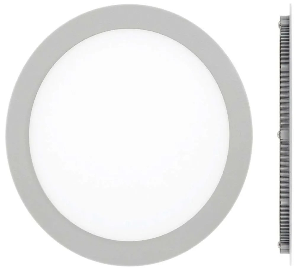 Panel Led Χωνευτό VK/04017/G/W Φ24x1,5cm Led 1920Lm 24W 3000K Grey VKLed Στρόγγυλο