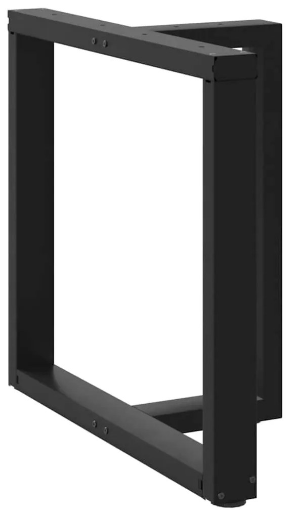 Πόδια Τραπεζαρίας σε Σχήμα Τ, 2 τεμ. Μαύρο 70x35x(72-73) εκ. Ατσάλι