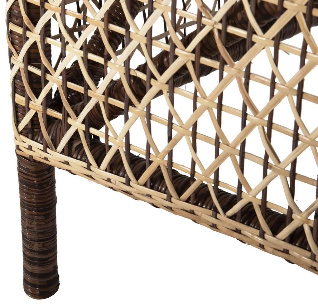 Καρέκλα - Πολυθρόνα SILMAR C6111 Καφέ - Φυσικό Rattan με Μαξιλάρια 82x76x85Υεκ. 82x76x85 εκ.