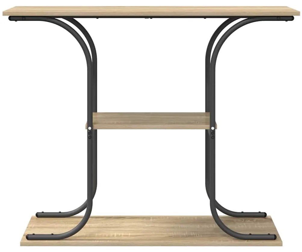 vidaXL Τραπέζι κονσόλας με ράφι Δρύς Sonoma 101 x 35 x 80,5 εκ