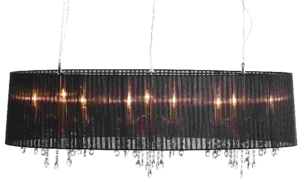 Φωτιστικό Οροφής Textile 3P1200BK Black Crystal, Metal