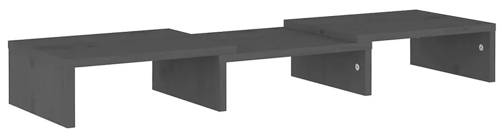 vidaXL Βάση Οθόνης Γκρι 60 x 24 x 10,5 εκ. από Μασίφ Ξύλο Πεύκου