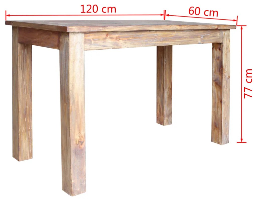 vidaXL Τραπεζαρία 120 x 60 x 77 εκ. από Μασίφ Ξύλο Μαόνι