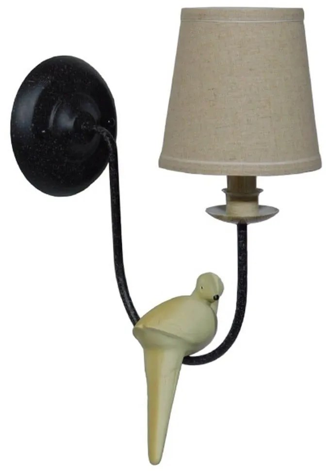 Φωτιστικό Τοίχου-Απλίκα Dove 01084 Black GloboStar Metal, Fabric