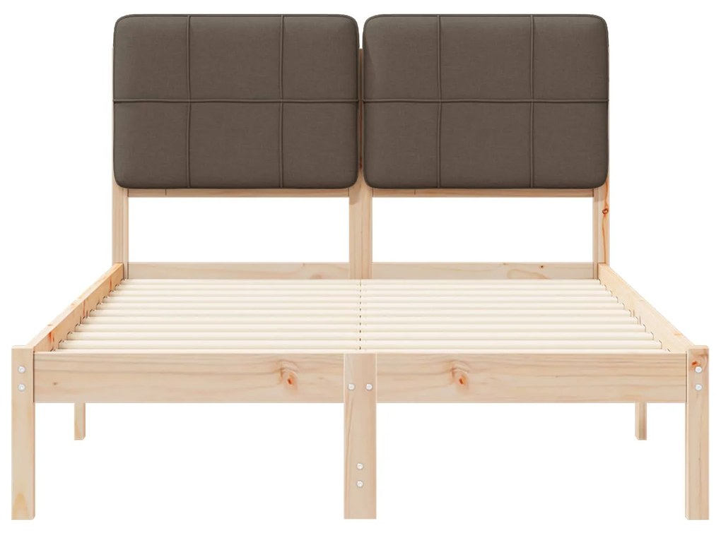 vidaXL Σκελετός Κρεβατιού με Επενδεδυμένο Κεφαλάρι Taupe 120 x 200 cm