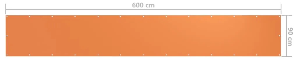 vidaXL Διαχωριστικό Βεράντας Πορτοκαλί 90 x 600 εκ. Ύφασμα Oxford