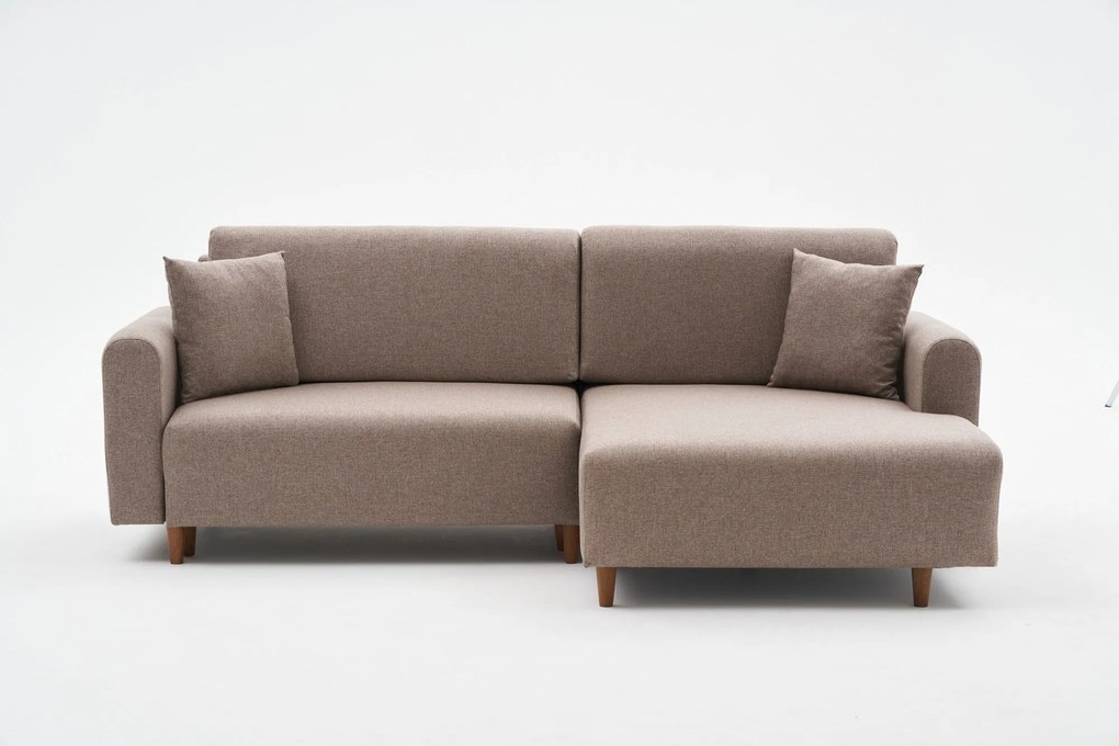 Corner Sofa-Bed Mane Right - Brown Brown