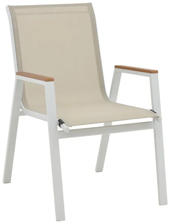 Τραπεζαρία Synergy-Azelie σετ 3τεμ λευκό αλουμίνιο και plywood σε φυσικό χρώμα 80x80x74εκ 80x80x74 εκ.