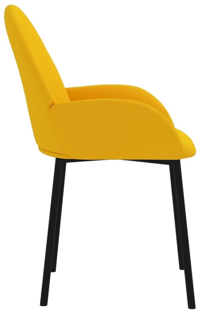 vidaXL Καρέκλες Τραπεζαρίας 2 τεμ. Κίτρινες Βελούδινες