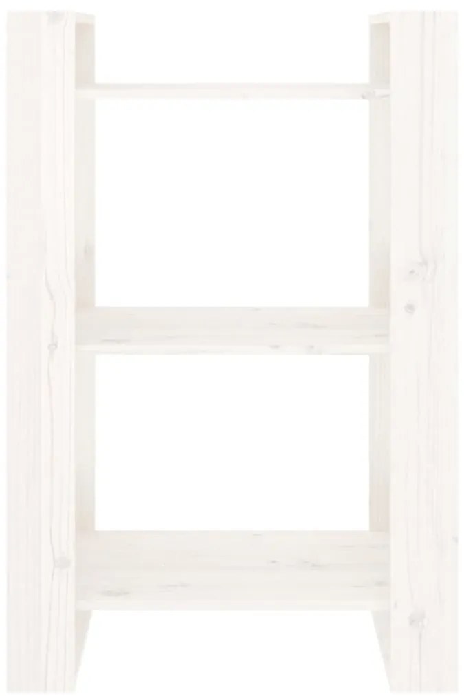 vidaXL Βιβλιοθήκη/Διαχωριστικό Χώρου Λευκό 60x35x91 εκ. Μασίφ Πεύκο