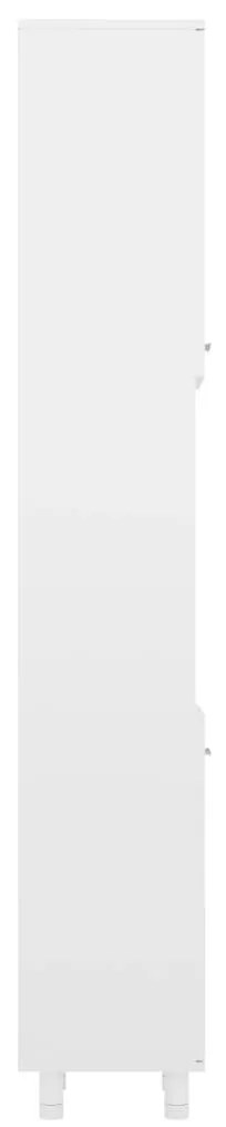 Στήλη Μπάνιου Γυαλιστερό Λευκό 30 x 30 x 179 εκ. Μοριοσανίδα - Λευκό