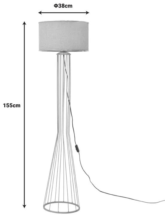 Φωτιστικό δαπέδου Firdo Ε27 χρυσό-μπεζ Φ38x155εκ 38x38x155 εκ.