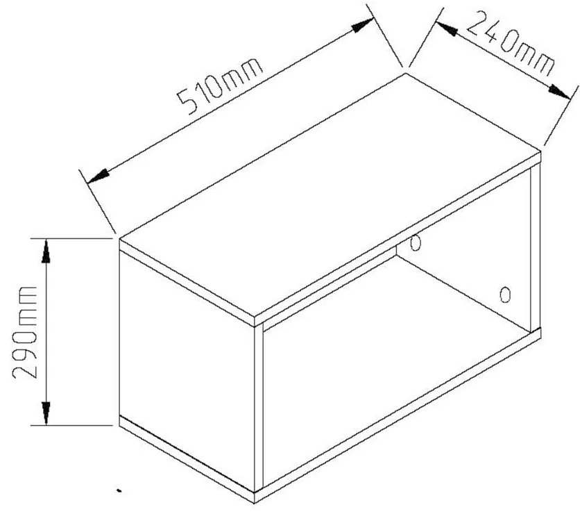 Ράφι Τοίχου REVEN Λευκό 51x24x27.2cm