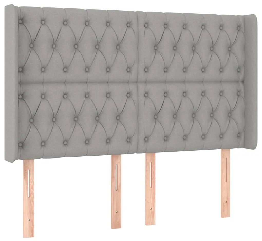 vidaXL Κρεβάτι Boxspring με Στρώμα &amp; LED Αν.Γκρι 140x190εκ. Υφασμάτινο