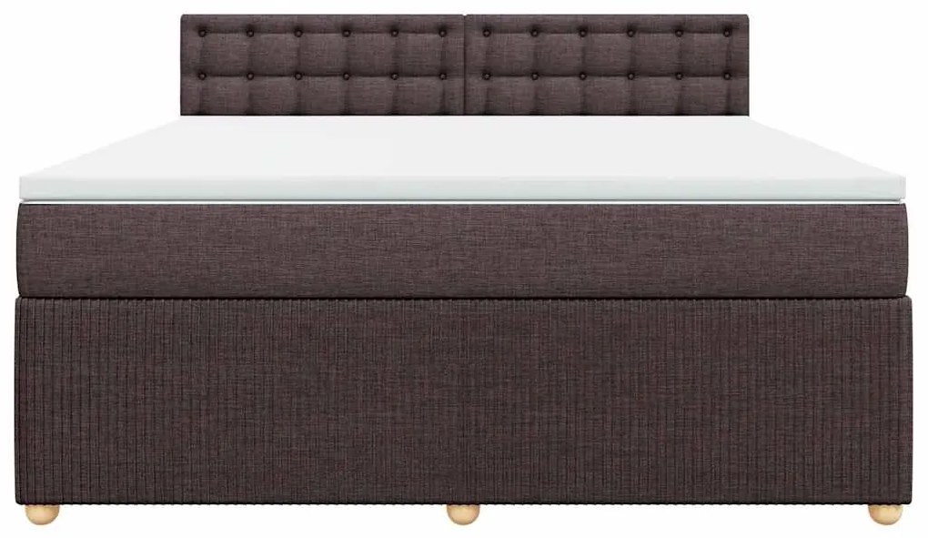 vidaXL Κρεβάτι Boxspring με Στρώμα Σκούρο Καφέ 180x200 εκ Υφασμάτινο