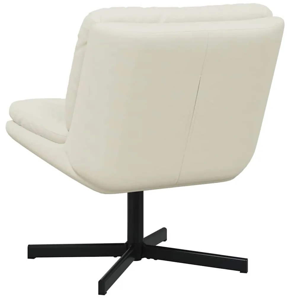 vidaXL Γυριστή Χαλαρωτική Καρέκλα Κρεμ 63 x 75 x 76 εκ Βελούδο
