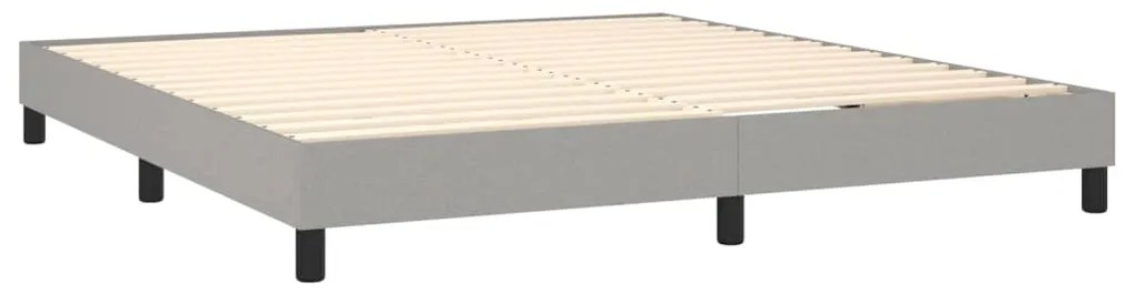 vidaXL Κρεβάτι Boxspring με Στρώμα & LED Αν.Γκρι 180x200 εκ Υφασμάτινο