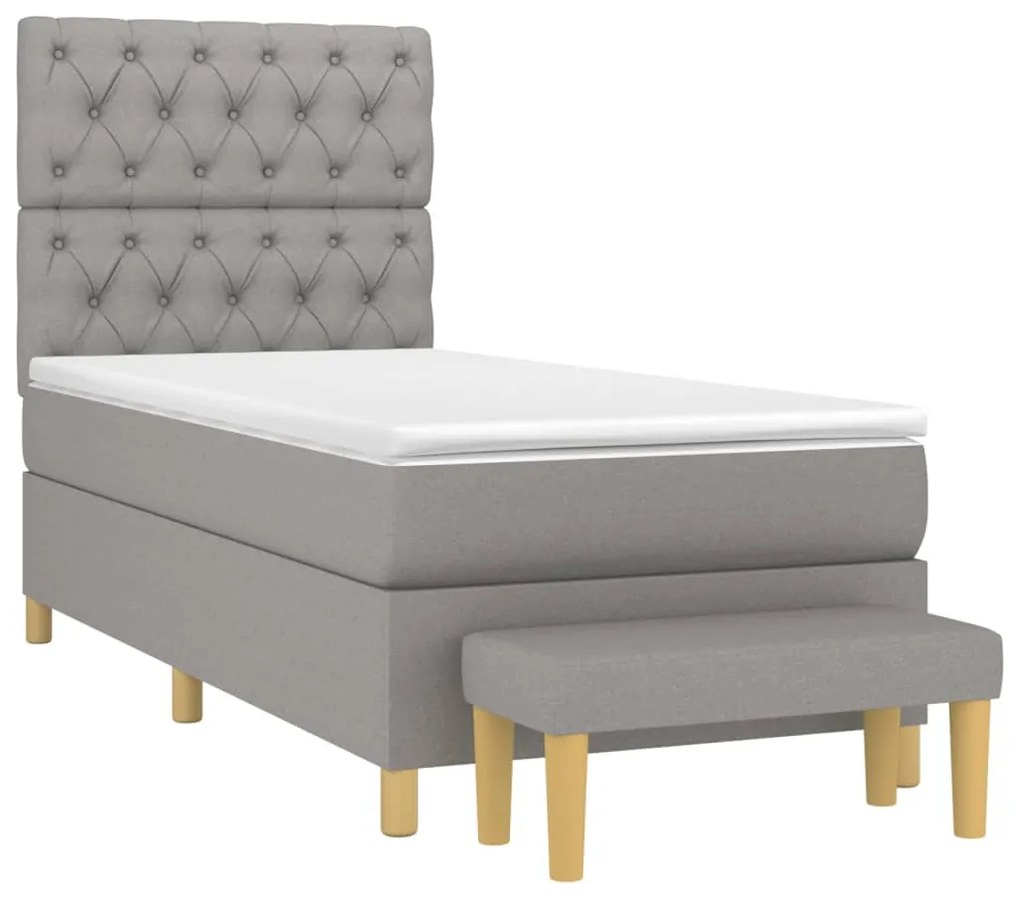 ΚΡΕΒΑΤΙ BOXSPRING ΜΕ ΣΤΡΩΜΑ ΑΝΟΙΧΤΟ ΓΚΡΙ 80X200 ΕΚ. ΥΦΑΣΜΑΤΙΝΟ 3137349