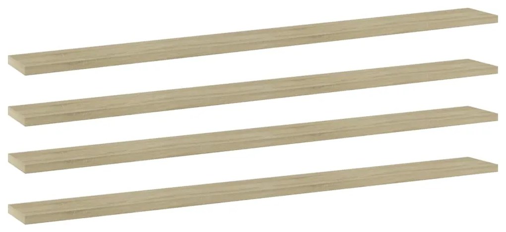 vidaXL Ράφια Βιβλιοθήκης 4 τεμ. Sonoma Δρυς 100x10x1,5 εκ. Μοριοσανίδα