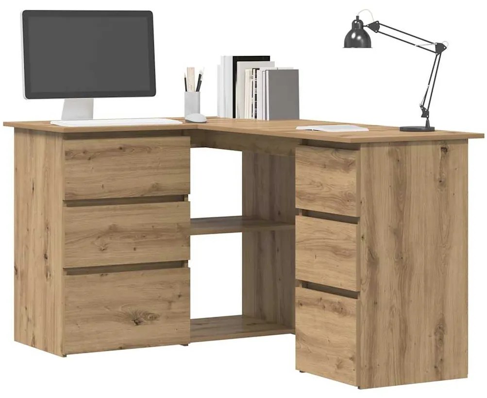 vidaXL Γωνιακό γραφείο Artisan Oak 145x100x76 cm Κατασκευασμένο ξύλο