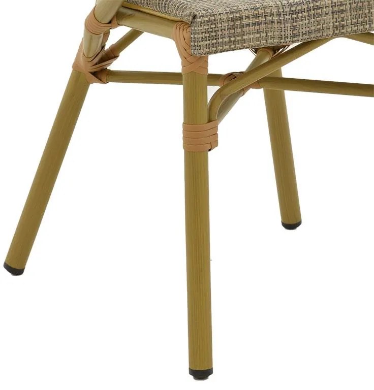 Καρέκλα - Πολυθρόνα Isaia φυσικό αλουμίνιο-textilene γκρι 57x57x83 εκ. 57x57x83 εκ.