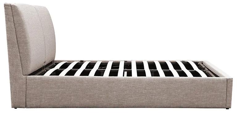 Κρεβάτι διπλό Violaine pakoworld ύφασμα μπεζ με αποθηκευτικό χώρο 160x200εκ - Ύφασμα - 234-000008