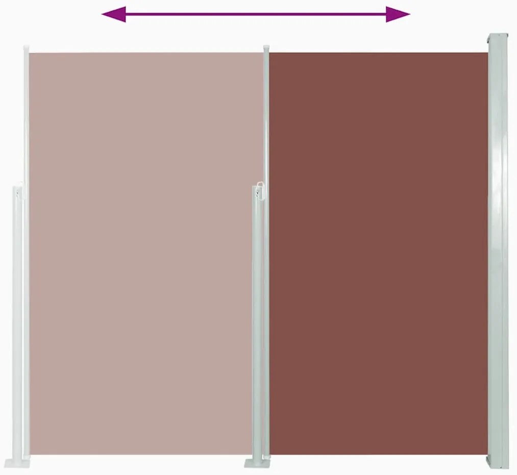 vidaXL Σκίαστρο Πλαϊνό Συρόμενο Βεράντας Καφέ 120 x 500 εκ.