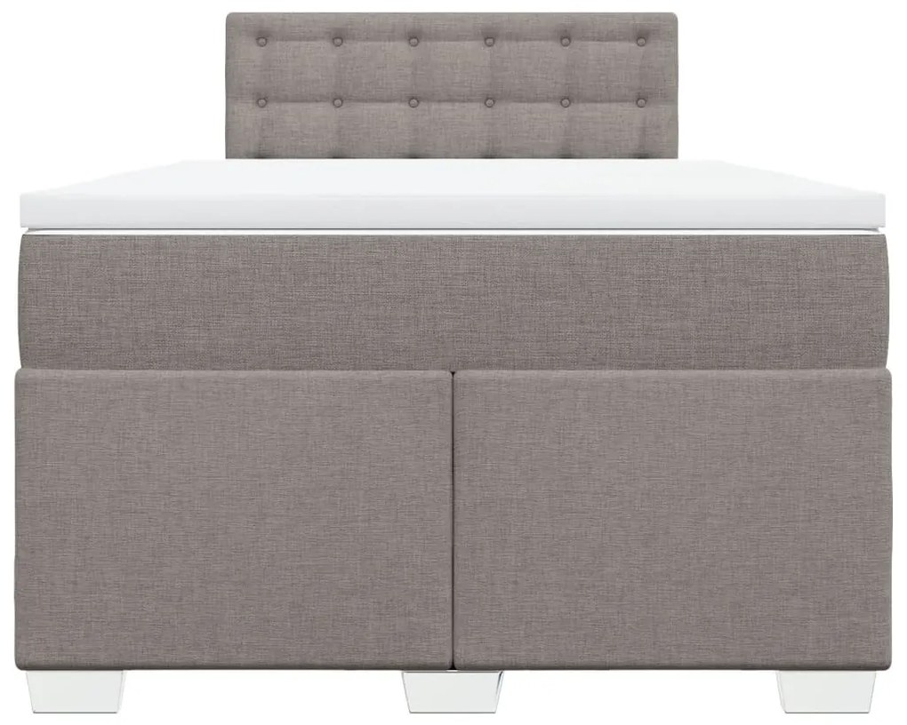 vidaXL Κρεβάτι Boxspring με Στρώμα Taupe 120x200 εκ. Υφασμάτινο