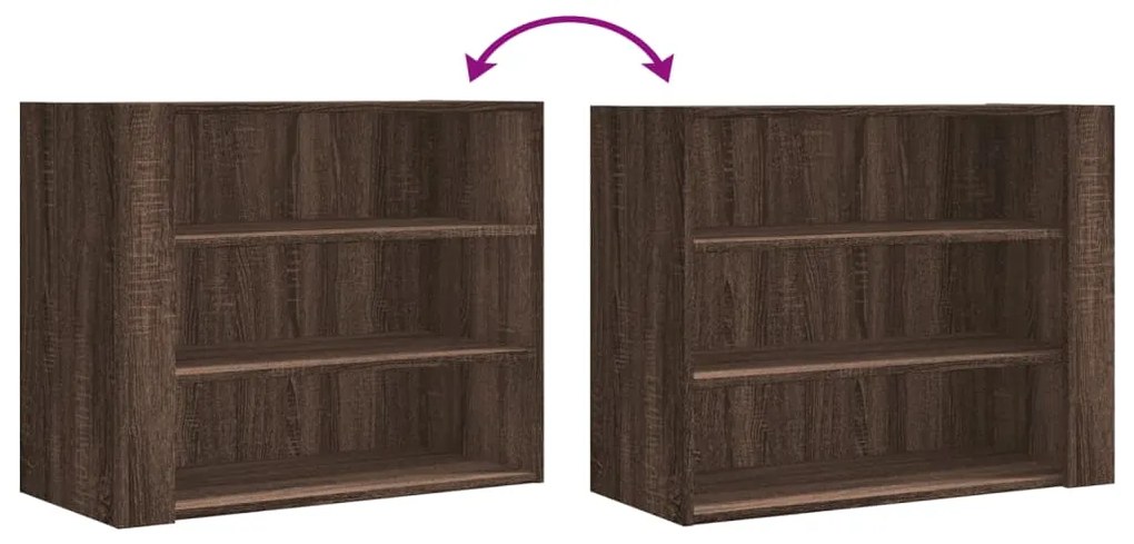 vidaXL Ντουλάπι Τοίχου Καφέ Δρυς 75x35x60 εκ. Επεξεργασμένο Ξύλο