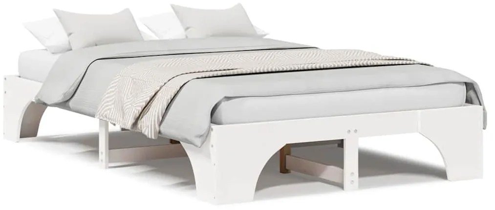 vidaXL Σκελετός Κρεβατιού Λευκό 197 x 147 x 30 εκ. Μασίφ ξύλο πεύκου