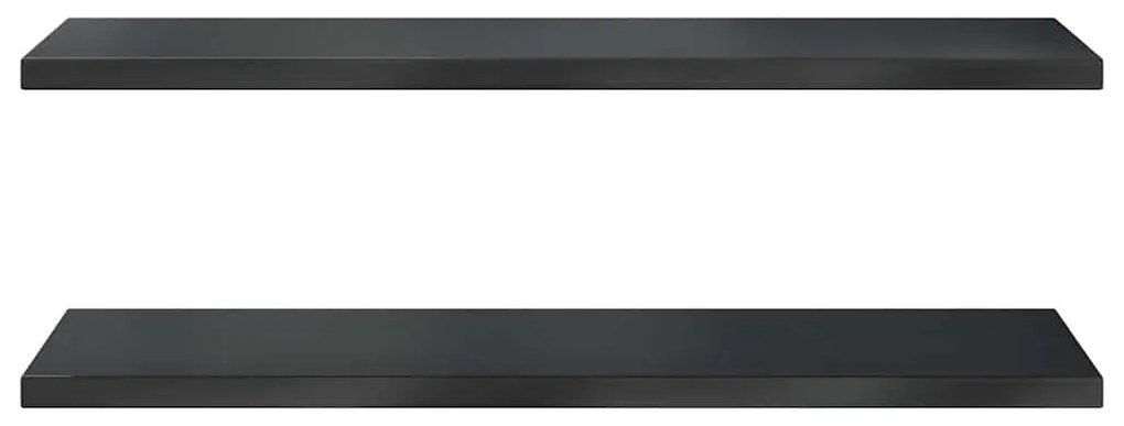 vidaXL Ράφια Τοίχου 2 τεμ. Μαύρο 100x40x3 εκ. Ανοξείδωτο Ατσάλι