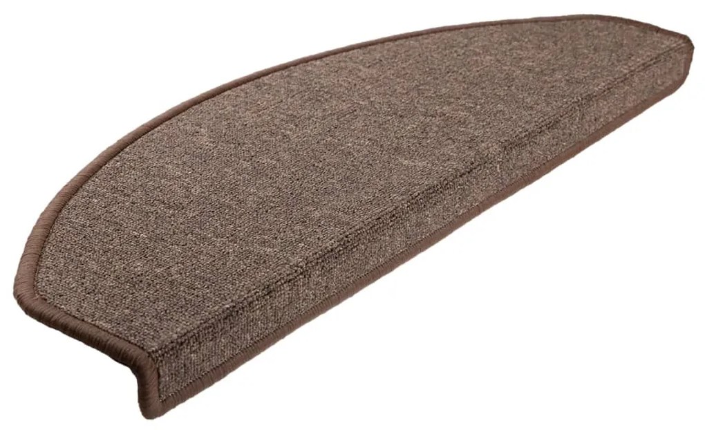 vidaXL Πατάκια Σκαλοπάτια 10 τεμ. 65x24x4 εκ. Καφέ Καφέ Ημίστρογγυλά Μεγάλα