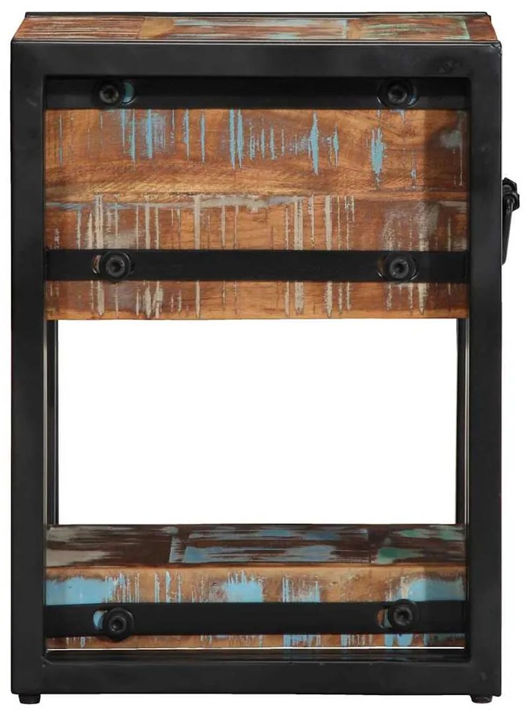vidaXL Κομοδίνο Πολύχρωμο 30 x 30 x 40 cm Μασίφ ανακυκλωμένο ξύλο