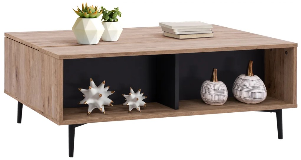 ΤΡΑΠΕΖΙ ΣΑΛΟΝΙΟΥ ΜΕΛΑΜΙΝΗΣ ME ΑΠΟΘΗΚΕΥΤΙΚΟ 100x58x39-53Yεκ.FB98677.11 0507196