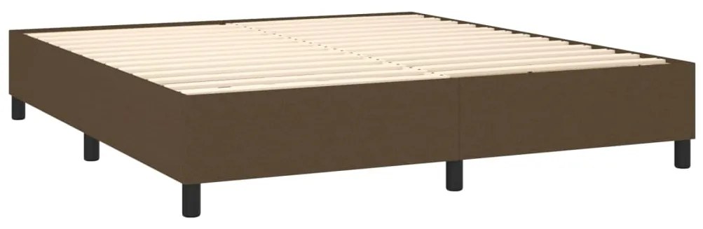 Κρεβάτι Boxspring με Στρώμα Σκούρο Καφέ 160x200 εκ Υφασμάτινο 3131444