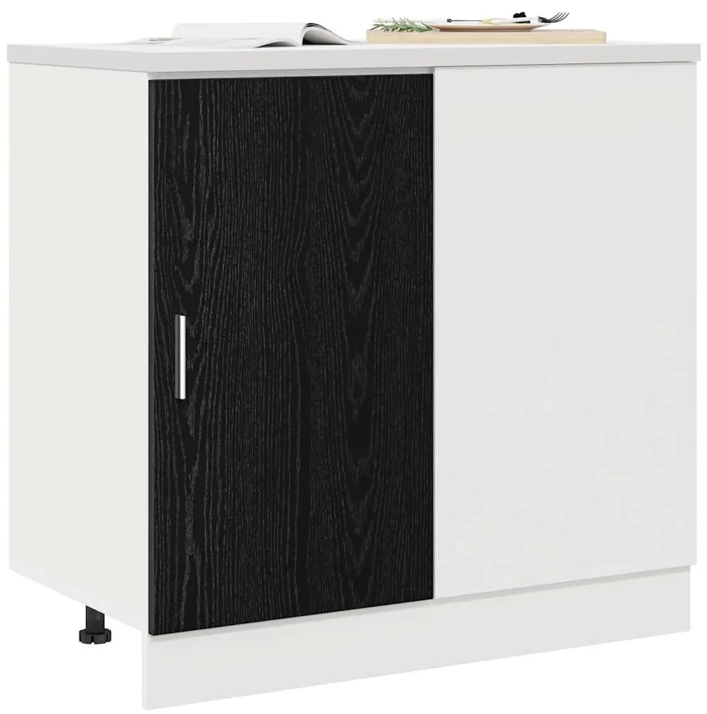 vidaXL Κουζίνα Γωνιακό Βασικό Ντουλάπι Μαύρη δρυς 86 x 46 x 81,5 εκ.