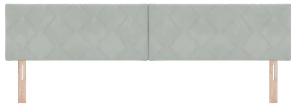 vidaXL LED Κεφαλάρι με φώτα λωρίδας LED Ανοιχτό γκρι 200 cm Βελούδο