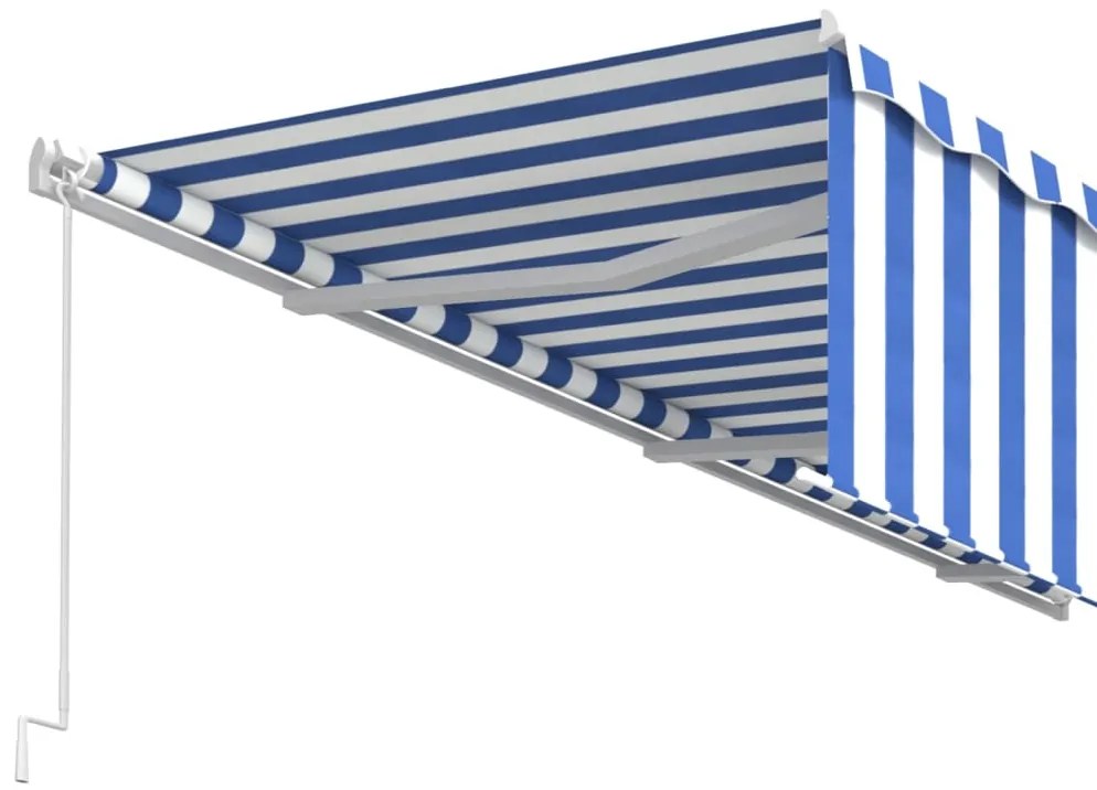 vidaXL Τέντα Συρόμενη Χειροκίνητη με Σκίαστρο Μπλε / Λευκό 6 x 3 μ.