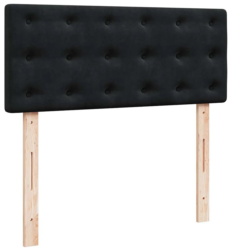 vidaXL Κρεβάτι Boxspring με Στρώμα Μαύρο 120 x 200 εκ. Βελούδινο