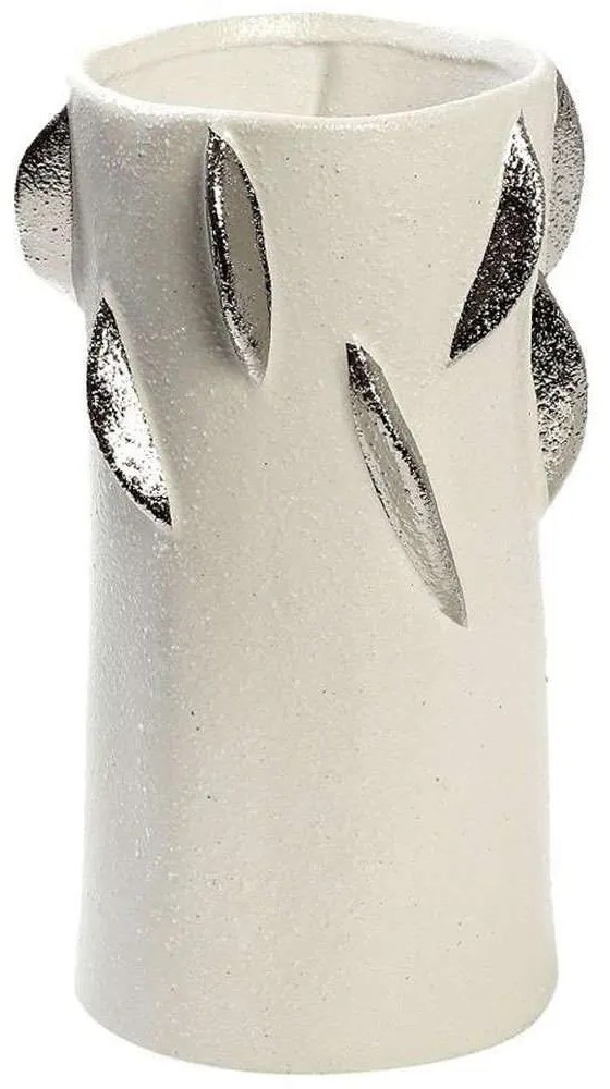 Βάζο Κεραμικό Φύλλα NIX105 16,8x16,8x28cm White-Silver Espiel Ceramic