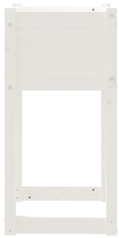 vidaXL Ζαρντινιέρα Λευκή 40 x 40 x 81 εκ. από Μασίφ Ξύλο Πεύκου