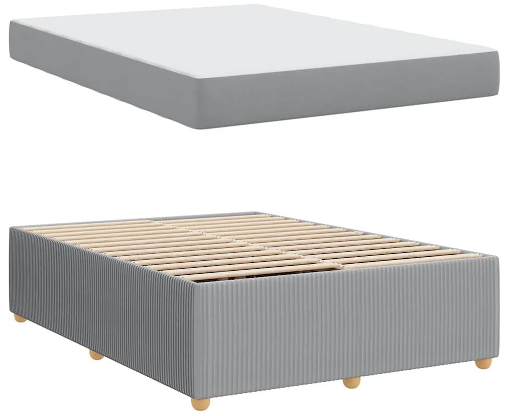 vidaXL Σκελετός Κρεβατιού Άλλο Ανοιχτό γκρι 140 x 200 cm ύφασμα