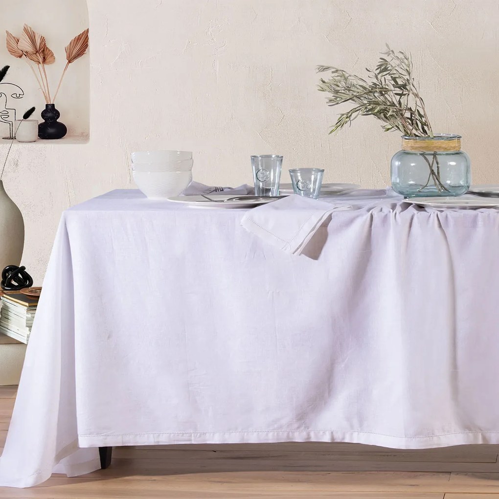 Τραπεζομάντηλο (150x300) Nef-Nef Homeware Cotton Linen White