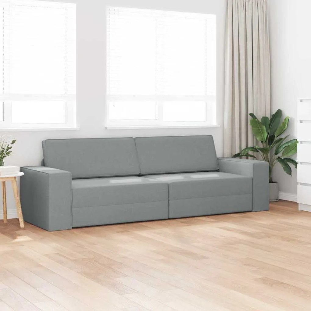 vidaXL Καναπέ-Κρεβάτι Ανοιχτό γκρι 245 x 78 x 77 εκ. ύφασμα