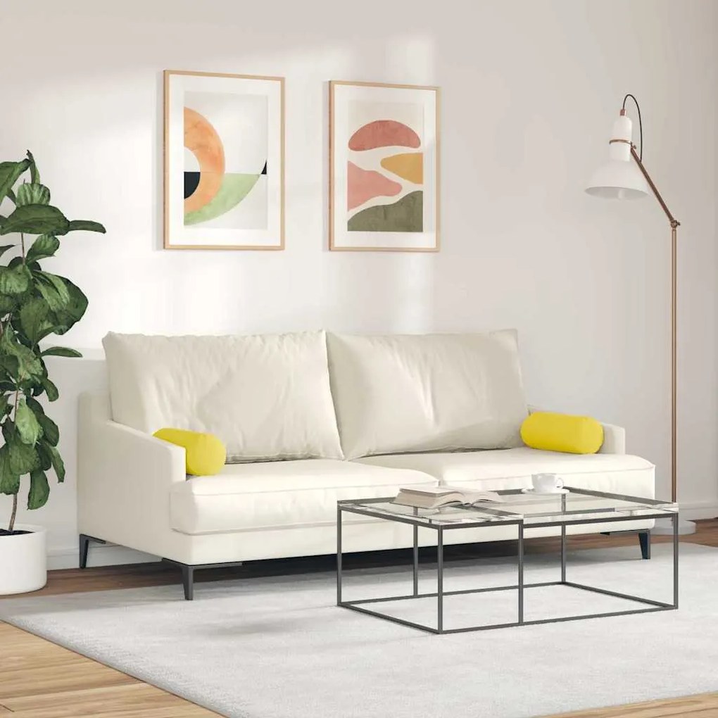 vidaXL Μαξιλάρια Στήριγμα 2 pcs Απαλό Κίτρινο Ø 15 x 40 εκ ύφασμα