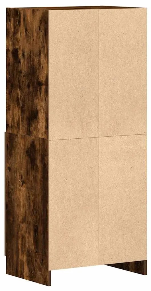 Ντουλάπι Κουζίνας Καπνιστή Δρυς 57x41,5x131,5 εκ. Επεξεργ. Ξύλο - Καφέ