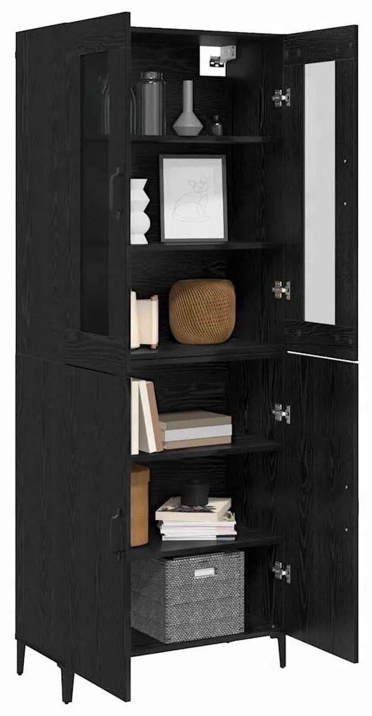 vidaXL Highboard 2 pcs Μαύρη δρυς 69.5 x 34 x 180 εκ.