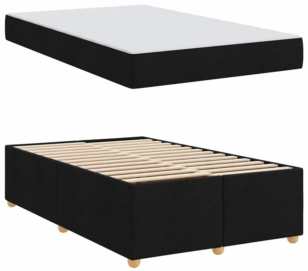 vidaXL Σκελετός κρεβατιού με στρώμα Μαύρο 120 x 200 cm ύφασμα
